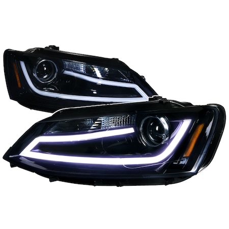 Spec-D Tuning 11-12 Volkswagen Jetta Projector Headlights -Glossy Black 2LHP-JET11G-TM